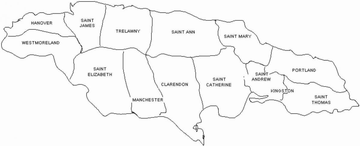 jamaica kaart en gemeentes