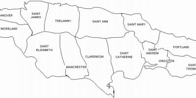 Jamaica kaart en gemeentes