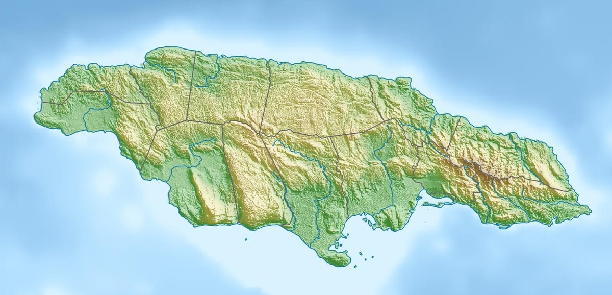 Kaart van 3d jamaica