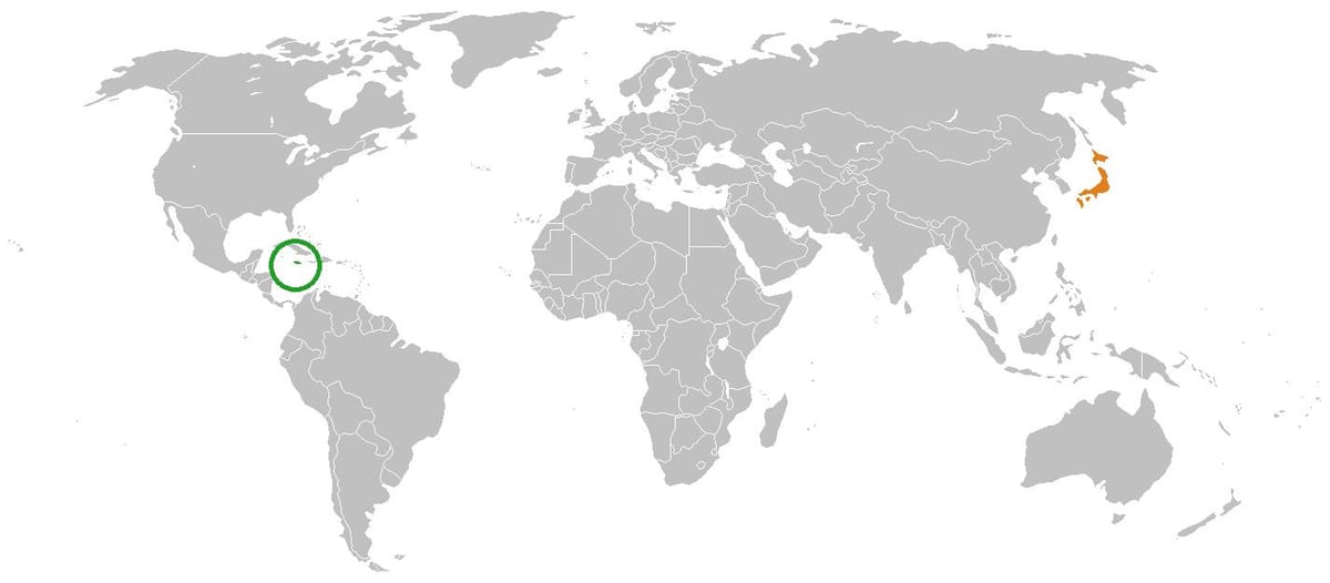 jamaica op die kaart van die wêreld