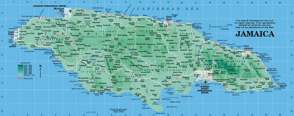 Kaart van weghol bay jamaica