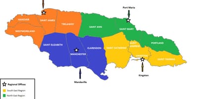 Kaart van ekonomiese jamaica