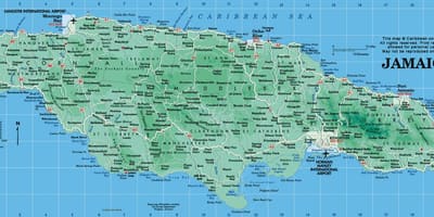Geografiese kaart van jamaika