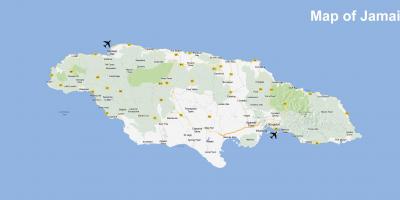 Kaart van jamaika lughawens en oorde