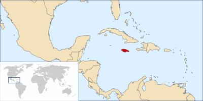 Jamaica kaart in die wêreld