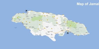 Kaart van winnifred strand jamaica